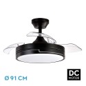 Ventilador de Techo Retráctil Olimpia Negro 48W CCT 91cm