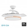 Ventilador de Techo Retráctil Olimpia Blanco/Haya 48W CCT 91cm