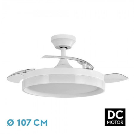 Ventilador de Techo Interlusa Asgard Blanco Retráctil 4 Aspas Ø108cm