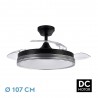 Ventilador de Techo Fabrilamp Escarcha Negro/Gris Retráctil Ø107cm