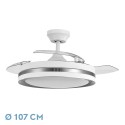 Ventilador de Techo Fabrilamp Viper Blanco/Plata Retráctil Ø107cm