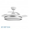 Ventilador de Techo Fabrilamp Viper Blanco/Plata Retráctil Ø107cm