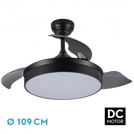 Ventilador de Techo Fabrilamp Cala Negro Retráctil Ø109cm