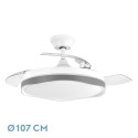 Ventilador de Techo Fabrilamp Blondi Blanco/Gris Retráctil Ø107cm