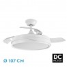 Ventilador de Techo Fabrilamp Témpano Blanco Retráctil Ø107cm