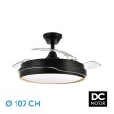 Ventilador de Techo Fabrilamp Témpano Negro/Madera Retráctil Ø107cm