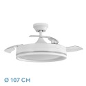 Ventilador de Techo Fabrilamp Cerrato Blanco Retráctil Ø107cm