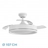 Ventilador de Techo Fabrilamp Cerrato Blanco Retráctil Ø107cm