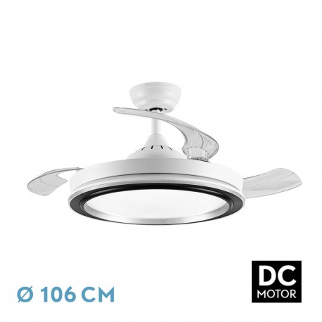 Ventilador de Techo Fabrilamp Picolo Blanco/Negro Retráctil Ø106cm