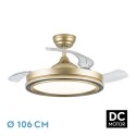 Ventilador de Techo Fabrilamp Picolo Oro/Negro Retráctil Ø106cm