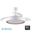 Ventilador de Techo Fabrilamp Nalon Blanco/Haya Retráctil Ø109cm