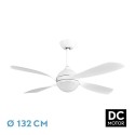 Ventilateur de Plafond Fabrilamp Livorno DC Blanc 4 Pales Ø 132cm