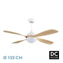 Ventilador de Techo Fabrilamp Livorno DC Blanco/Haya 4 Palas Ø 132cm