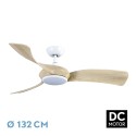 Ventilador de Techo Fabrilamp Cerdeña DC Blanco/Haya 3 Palas Ø 132cm