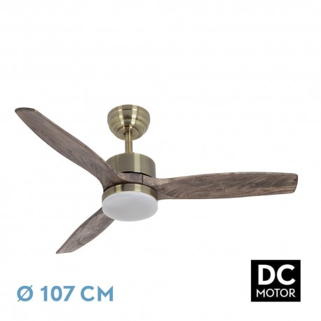 Ventilador de Techo Fabrilamp Torino DC Cuero/Roble 3 Palas Ø 107cm