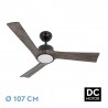 Ventilador de Techo Fabrilamp Orinoco DC Negro/Roble 3 Palas Ø 107cm