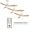 Ventilateur de plafond extérieur Sulion Balcony Lumière Blanc/Bois 107cm IP44