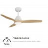 Ventilateur de plafond extérieur Sulion Balcony Lumière Blanc/Bois 107cm IP44