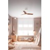 Ventilador de Techo Faro Heywood DC 90cm Blanco/Haya Con Luz