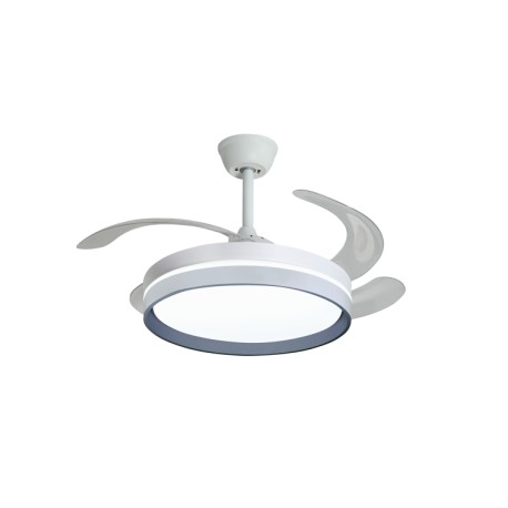 Ventilateur de plafond LED rétractable Cannes Moteur DC blanc/gris