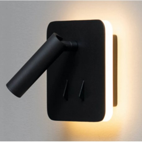 Aplique de Pared LED Fs Lux Nevada Negro 6+3W 3000K