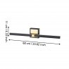 Aplique de Pared LED Eglo Peguera Negro/Latón 60cm 3000k IP44