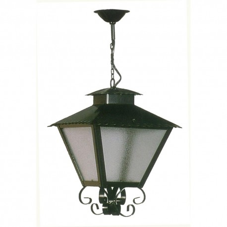 Farol colgante modelo Cortijo Chico en Forja Negro 36x26x26cm