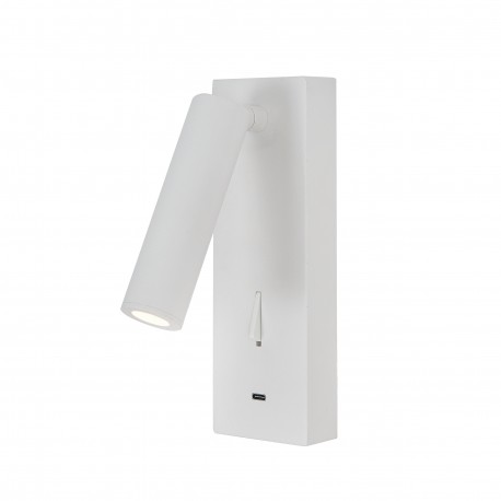 Aplique de Pared LED Mantra Tarifa III Blanco 3W 3000K Cargador tipo C