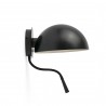 Aplique de Pared Lector Faro DOMINICA READER Negra Pantalla Negra