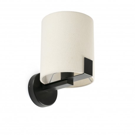 Aplique de Pared Faro NILA Negro Pantalla Blanco Roto