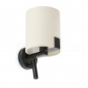 Aplique de Pared Faro NILA READER Negro Pantalla Blanco Roto