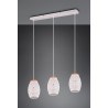 Lámpara Colgante Trio Bidar Blanco y Madera 3 luces