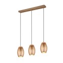 Lámpara Colgante Trio Bidar Oro y Madera 3 luces