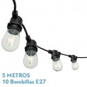 Guirnalda Luces Exterior Verbena 5m 10xe27led 10w 4000k Bombillas