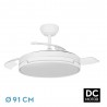 Ventilador de Techo Fabrilamp Papiro Blanco Retráctil Ø91cm