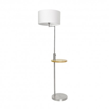 Lámpara de Pie Fabrilamp SIRIO USB Cromo con Mesa y pantalla Blanca