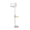 Lámpara de Pie Fabrilamp SIRIO USB Cromo con Mesa y pantalla Blanca