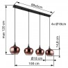 Lámpara Colgante Lineal Globo MAXY Cobre 4 Luces