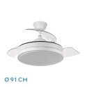 Ventilador de Techo Fabrilamp Escorpion Mini Blanco Retráctil Ø91cm