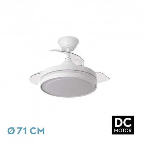 Ventilador de Techo Led Retractil Esparta Mini Motor DC Blanco