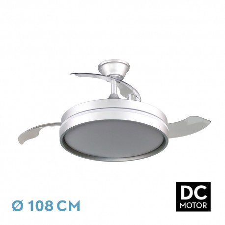 Ventilador de Techo Fabrilamp Mandarín Plata Retráctil Ø108cm