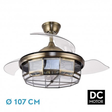 Ventilador de Techo Fabrilamp Tornado Cuero Retráctil Ø107cm