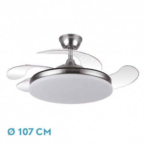 Ventilador de Techo Fabrilamp Tridente Níquel Retráctil Ø107cm