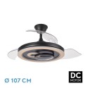 Ventilador de Techo Fabrilamp Sultán Negro/Madera Retráctil Ø107cm