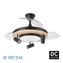 Ventilador de Techo Fabrilamp Gladiator Negro/Madera Retráctil Ø107cm