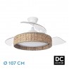 Ventilador de Techo Fabrilamp Canario Blanco/Rattan Retráctil Ø107cm