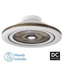 Plafón de Techo Ventilador Fabrilamp Mato Cuero Regulable con mando