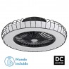 Plafón de Techo Ventilador Fabrilamp Albónez Negro Regulable con mando