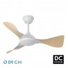 Ventilador de Techo Fabrilamp Caimán Blanco/Haya Ø89cm 36W CCT