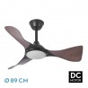 Ventilador de Techo Fabrilamp Caimán Negro/Roble Ø89cm 36W CCT